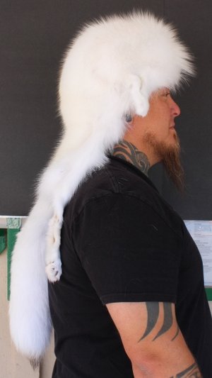 Arctic Fox Mountain Man Fur Hat (with face) — Claw, Antler & Hide Co.
